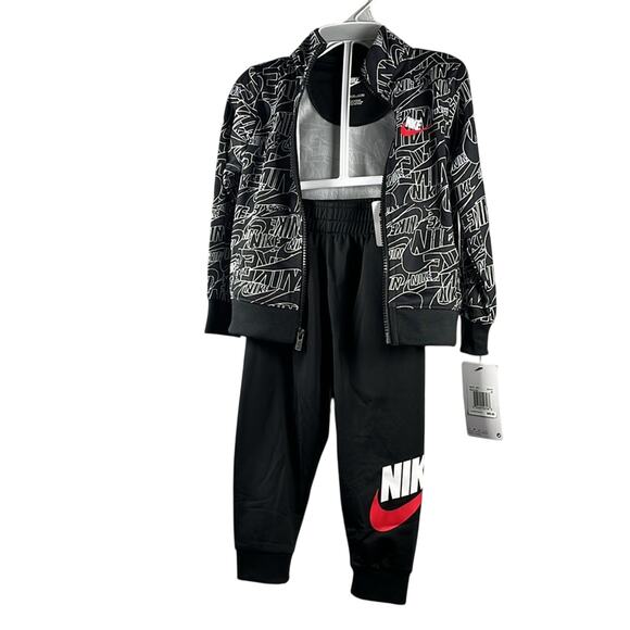 Nike Futura Allover Print Tracksuit 2-Piece Set - Black 2T - Picture 2 of 2